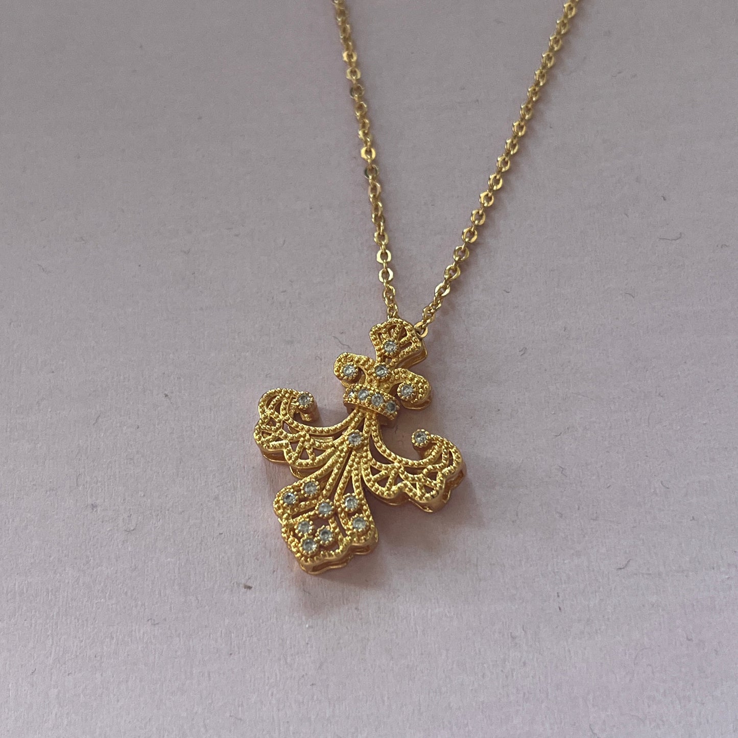 Gold-plated Copper Light Luxury Iris Golden Necklace, Bracelet, Earrings, Ring
