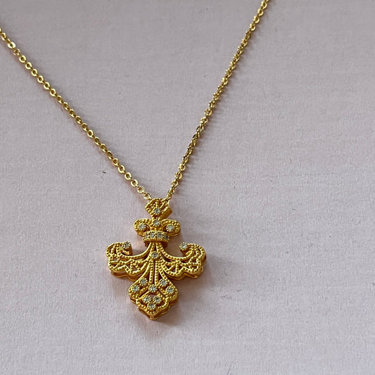 Gold-plated Copper Light Luxury Iris Golden Necklace, Bracelet, Earrings, Ring
